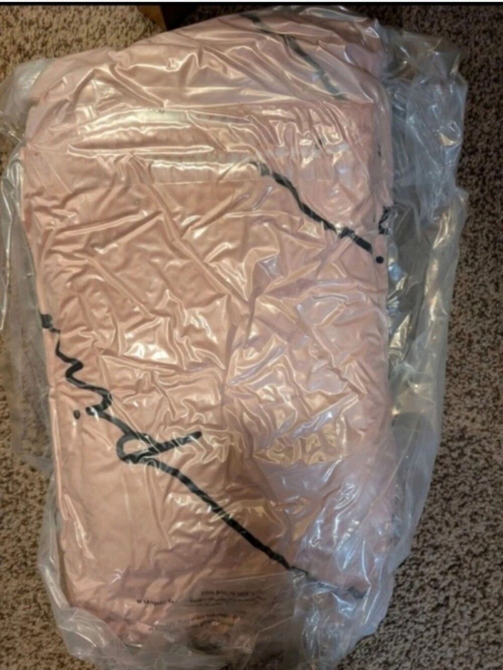 Blush Pink Blanket With White Fur Inside I